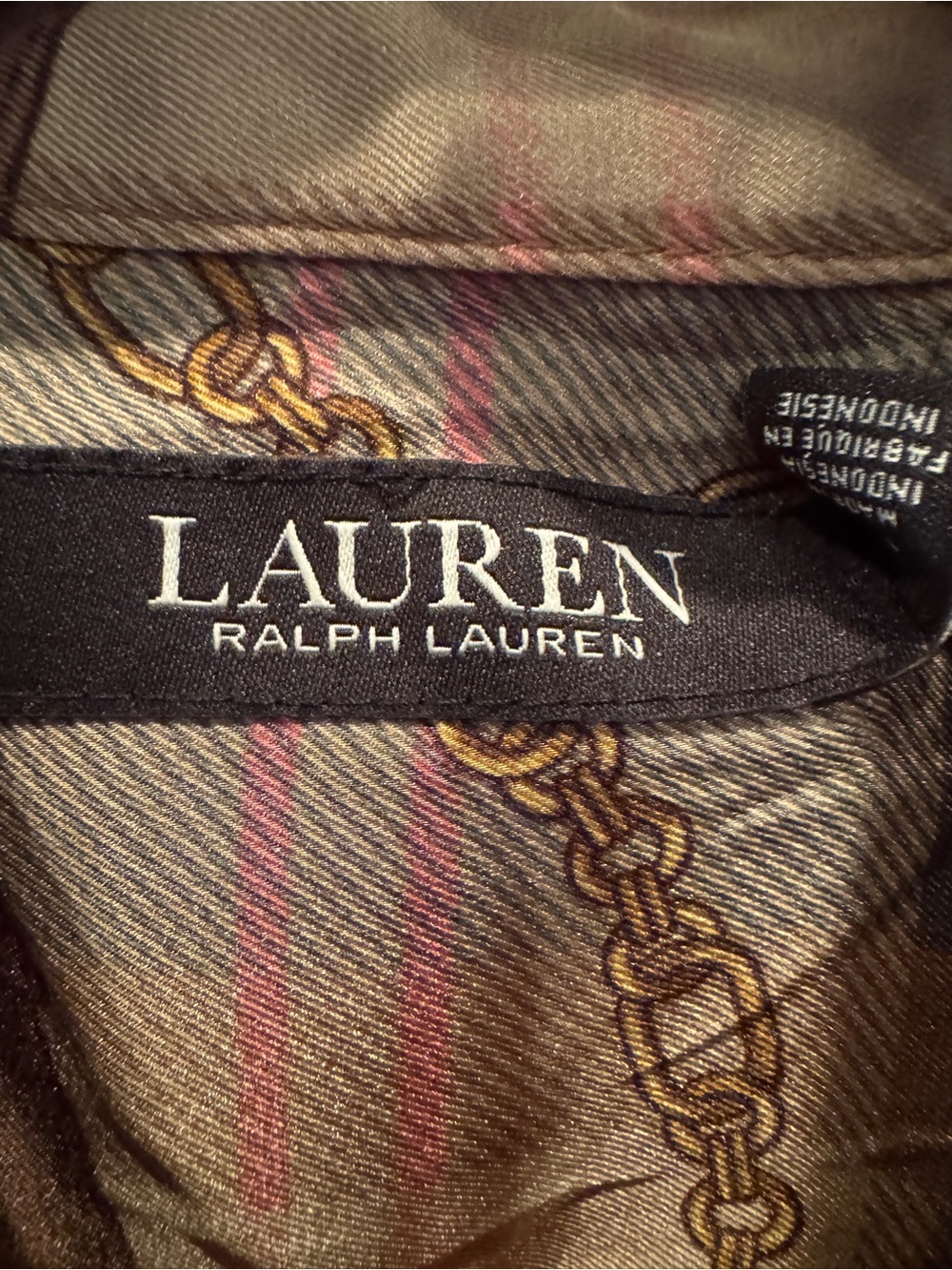 NWT Lauren Ralph Lauren medium All-over equestrian print with belts and chains - Picture 3 of 12